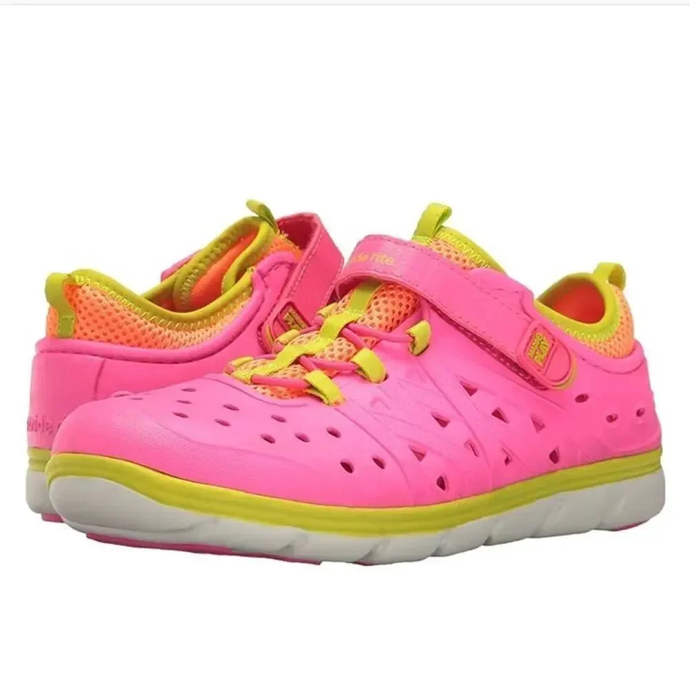 NWT New STRIDE RITE Phibian Land 2 Water Shoes Sandals Neon Pink Orange Yellow 1